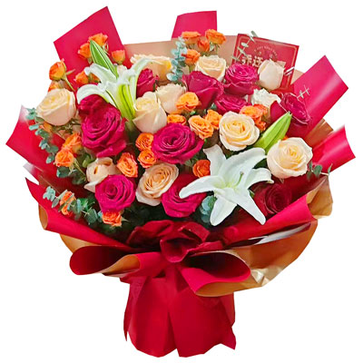 忻州19朵玫瑰百合，爱情永不凋零