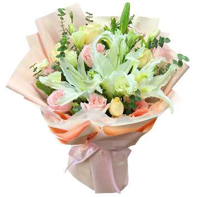 忻州10朵玫瑰百合混搭，爱是难忘时刻