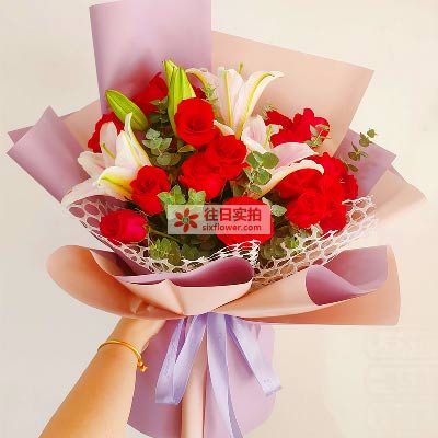 忻州18朵红玫瑰百合，真情相守一生
