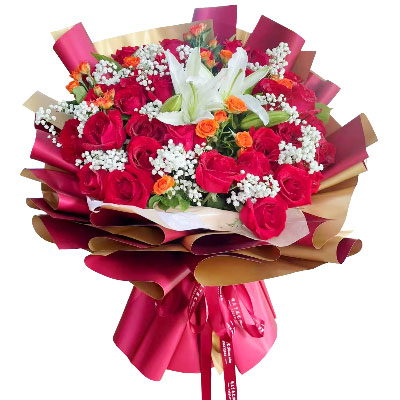 忻州33朵红玫瑰百合，爱如同花般绽放